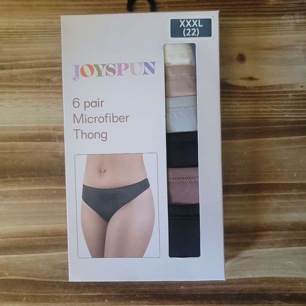 New Joyspun Microfiber Thong 6-Pack - Neutral Colors Size XXXL 22